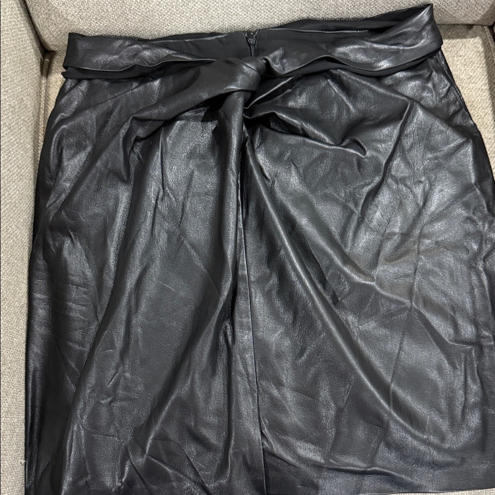Nanushka Black Vegan Leather Pencil Mini Skirt